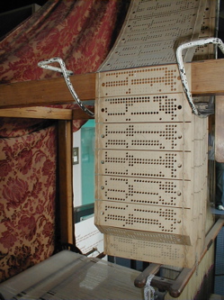 Close-up view of the punch cards used by Jacquard 
                loom on display at the Museum of Science and Industry in Manchester, England